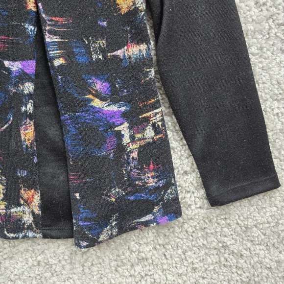 Vin Rouge Womens Abstract Cowl Neck Top Size Medium Long Sleeve Artsy Maximalist - Picture 2 of 13